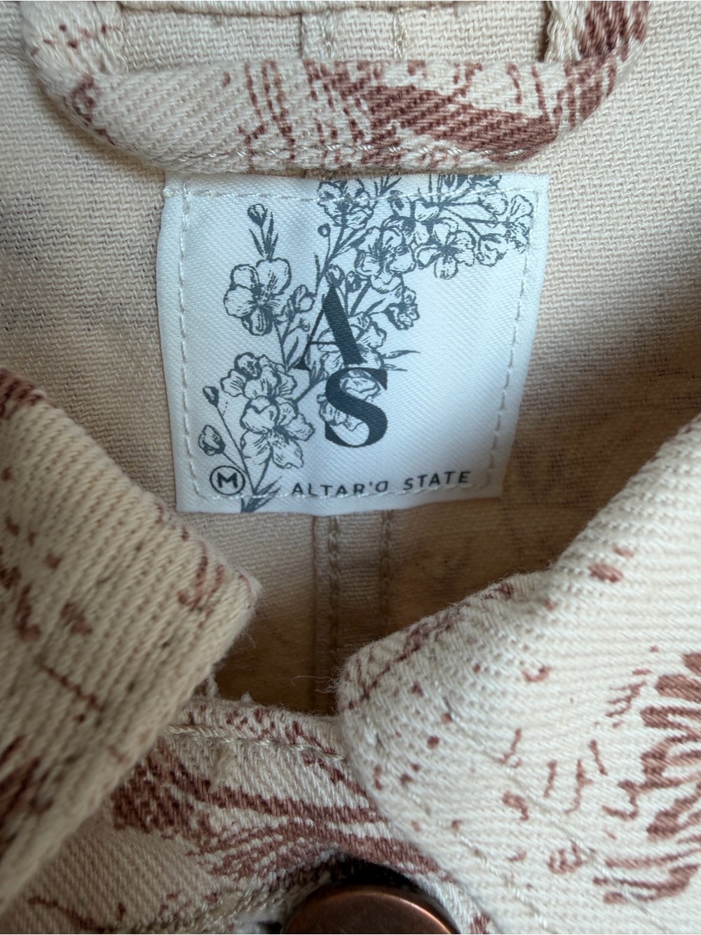 Altar'd State Beige Scenic-Print Button Jacket - Picture 9 of 10